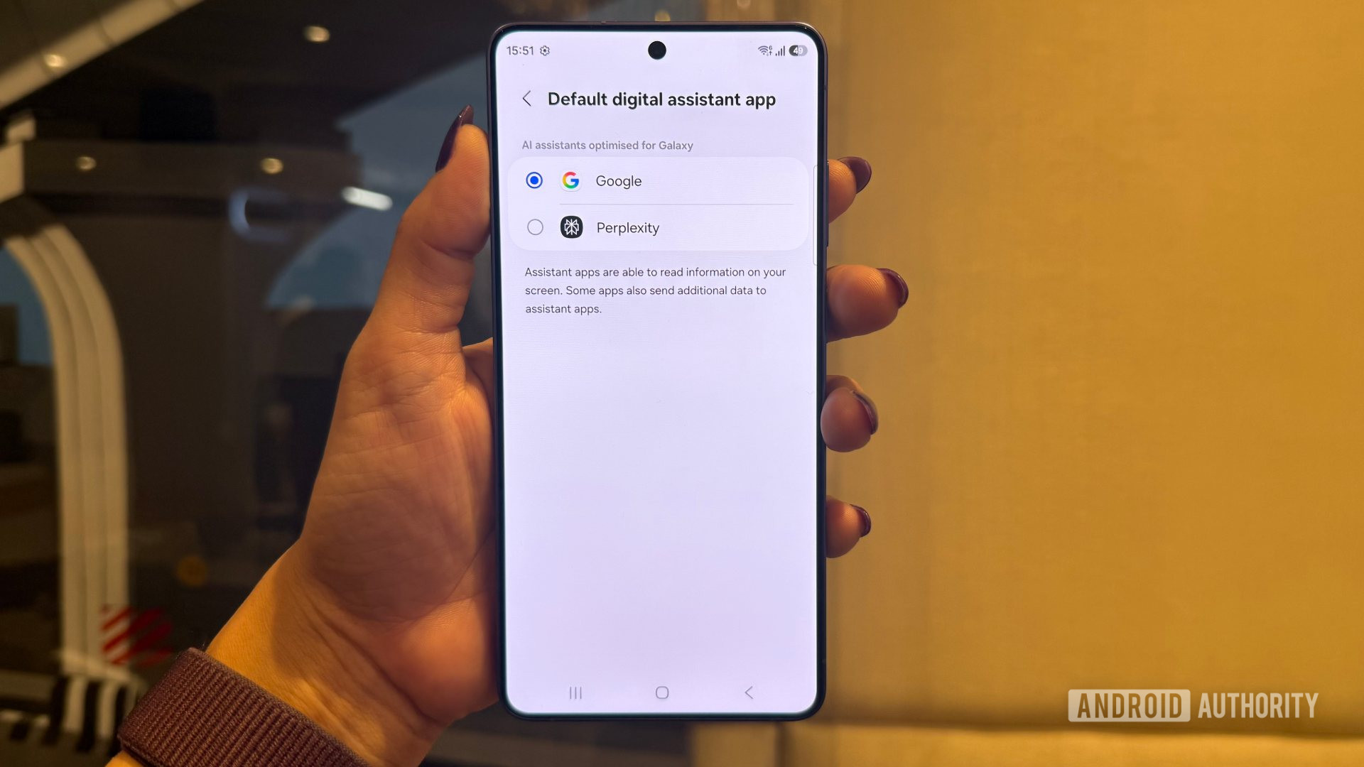Samsung Galaxy S26 Ultra Digital AI Assistants Google Perplexity