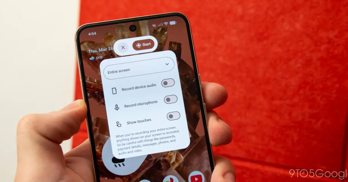 Android 17 Beta 3 traz o redesenho do gravador de tela do Google do Canary