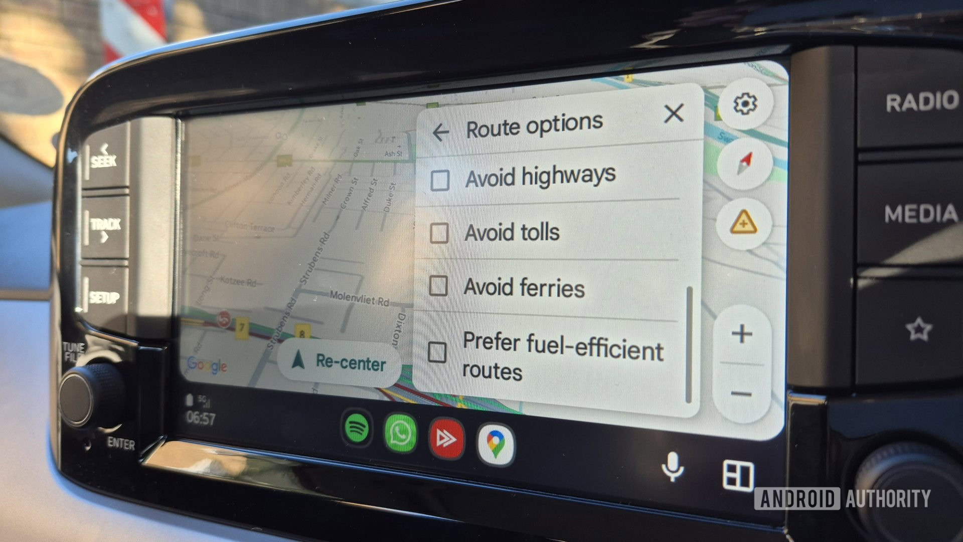 google maps android auto route options 1